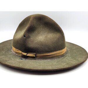 Vintage John B Stetson 3 X Beaver US Military Army Horseback Issued Hat Collect